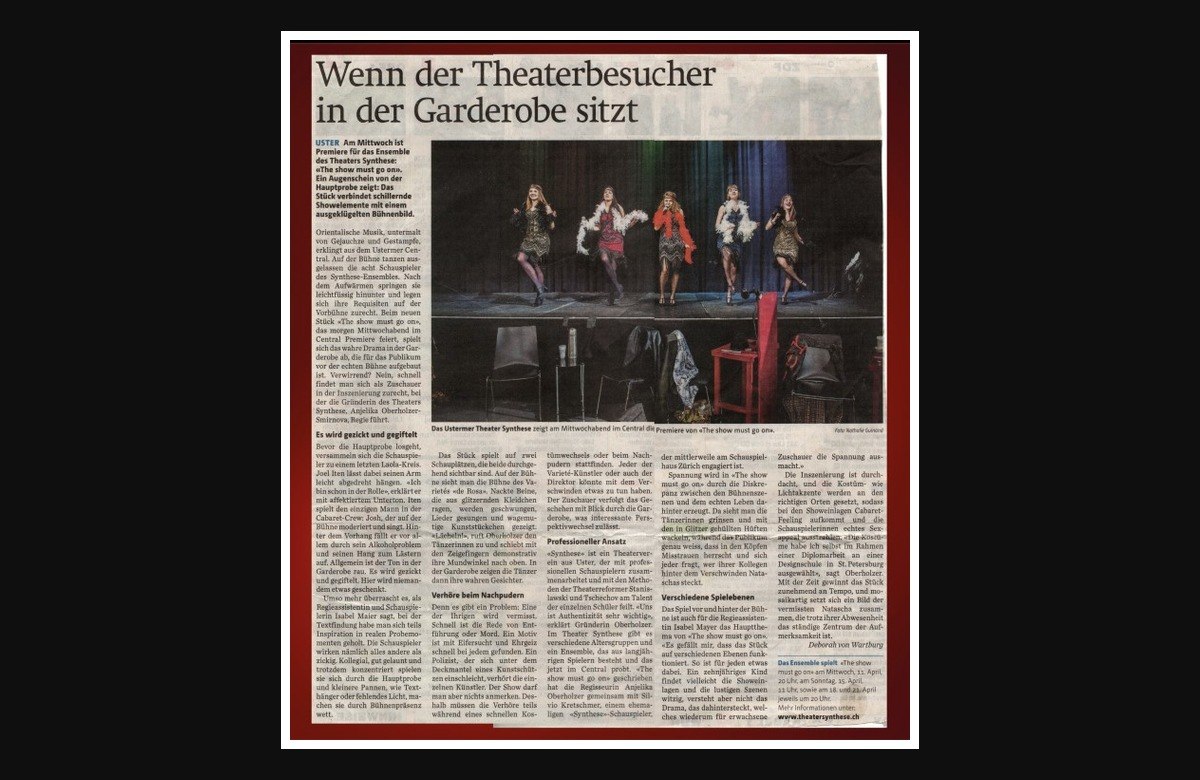 Presse: Wenn der Theaterbesucher in der Garderobe sitzt. 2018