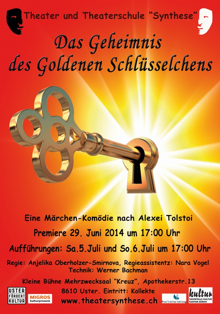 Plakat «Das Geheimnis des goldenen Schlüsselchens» (2014) – Theater Synthese