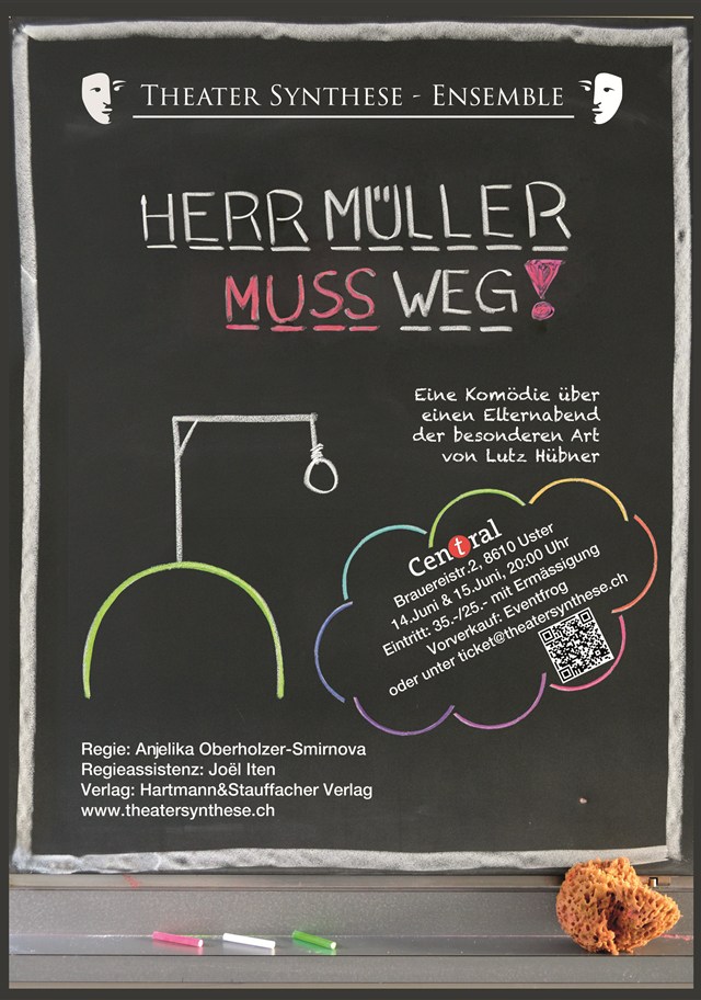 Plakat «Herr Müller muss weg!» (2019) – Theater Synthese