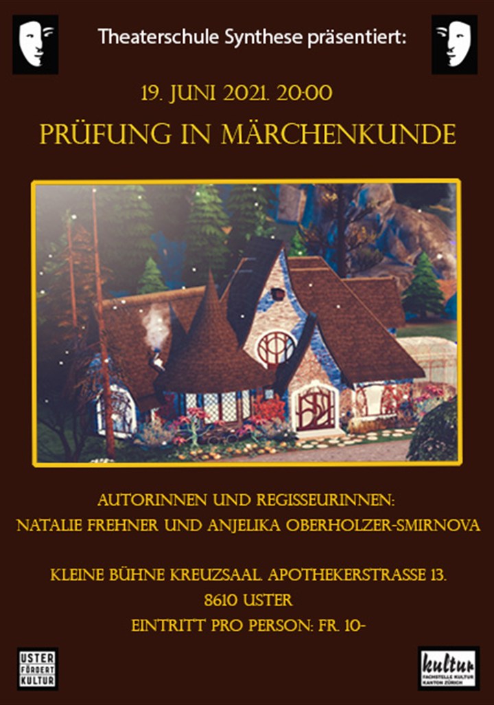 Plakat «Prüfung in Märchenkunde» (2021) – Theater Synthese