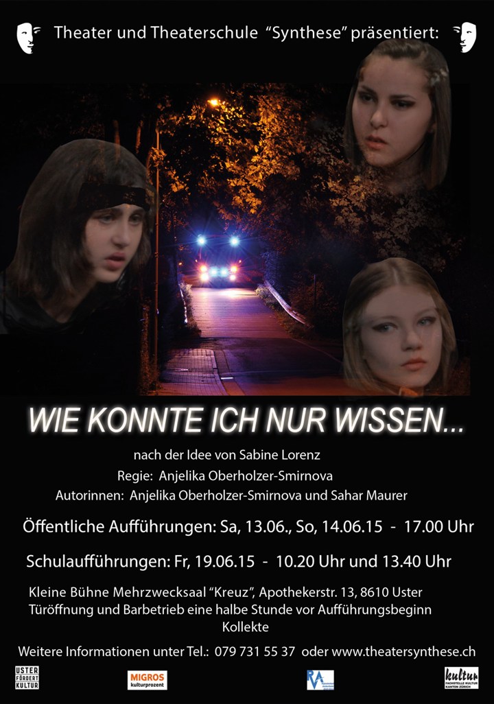 Plakat «Wie konnte ich nur wissen…» (2015) – Theater Synthese